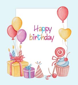 recznie rysowane ramki urodziny akwarela 47987 13023